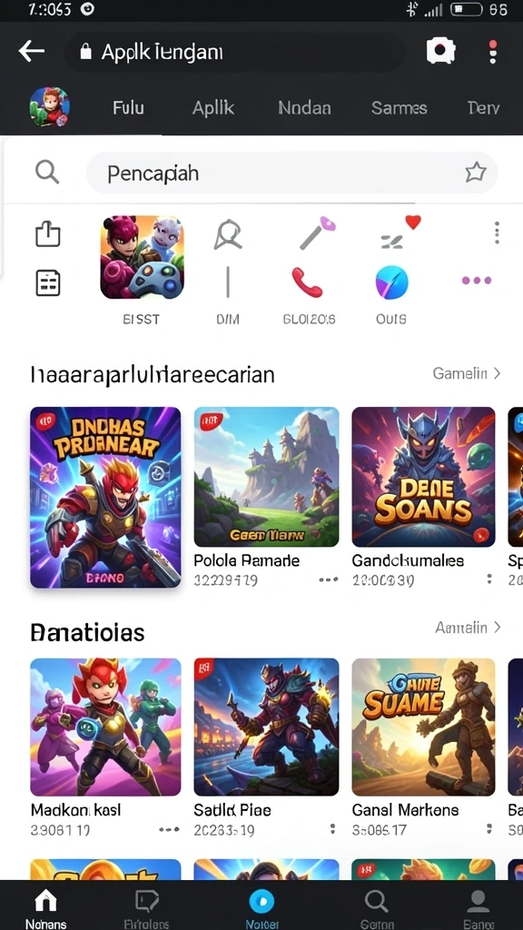 Tampilan awal game yang menarik dan intuitif.